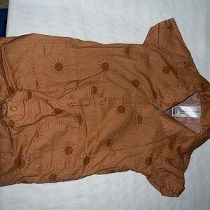 Kids Brown Sun Pattern Shirt